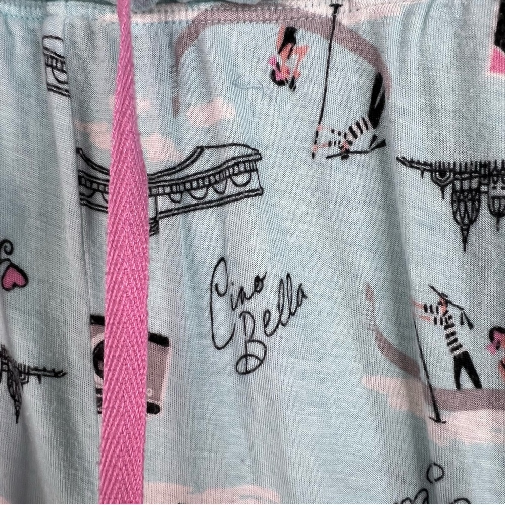 Layla pants joggers Italy cameras boat Pajamas luggage passport Print Blue - Picture 5 of 10